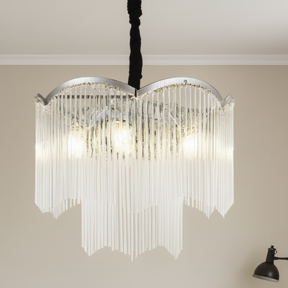 Lustre en cristal MEKELLE Regalis, 18x E14, diamètre 80 cm, métal et cristal, chrome brillant, hauteur réglable