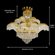 Lustre en cristal PALACE Supremo 29xG9, D115cm, or brillant, hauteur réglable, lustres en métal et cristal Default Title Alessandro Design