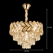 Lustre en cristal VECTOR Nobile 5xE14, diamètre 39cm, or brillant, hauteur réglable, métal et cristal