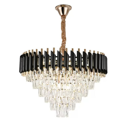 Lustre en cristal VERSAILLES Magno 8xE14, diamètre 60 cm, noir et doré, lustres en cristal à hauteur réglable Default Title Alessandro Design