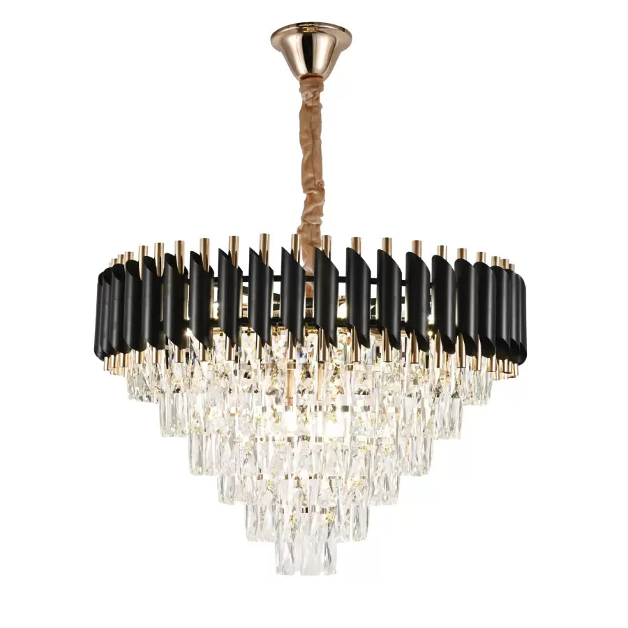 Lustre en cristal VERSAILLES Magno 8xE14, diamètre 60 cm, noir et doré, lustres en cristal à hauteur réglable Default Title Alessandro Design
