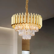Lustre en cristal VERSAILLES Nobile 5xE14, diamètre 40cm, doré, lustres en cristal à hauteur réglable Titre par défaut Alessandro Design