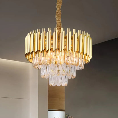 Lustre en cristal VERSAILLES Nobile 5xE14, diamètre 40cm, doré, lustres en cristal à hauteur réglable Titre par défaut Alessandro Design