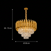 Lustre en Cristal VERSAILLES Nobile 5xE14, diamètre 40cm, doré, hauteur réglable
