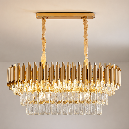 Lustre en cristal VERSAILLES Regalis 10xE14, diamètre 80cm, doré, hauteur réglable