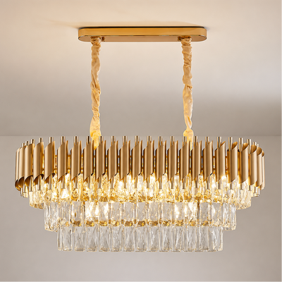 Lustre en cristal VERSAILLES Regalis 10xE14, diamètre 80cm, doré, hauteur réglable