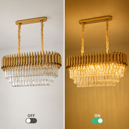 Lustre en cristal VERSAILLES Regalis 10xE14, diamètre 80cm, doré, hauteur réglable