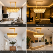 Lustre en cristal VERSAILLES Regalis 10xE14, diamètre 80cm, doré, hauteur réglable