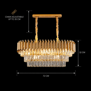 Lustre en cristal VERSAILLES Regalis 10xE14, diamètre 80cm, doré, hauteur réglable