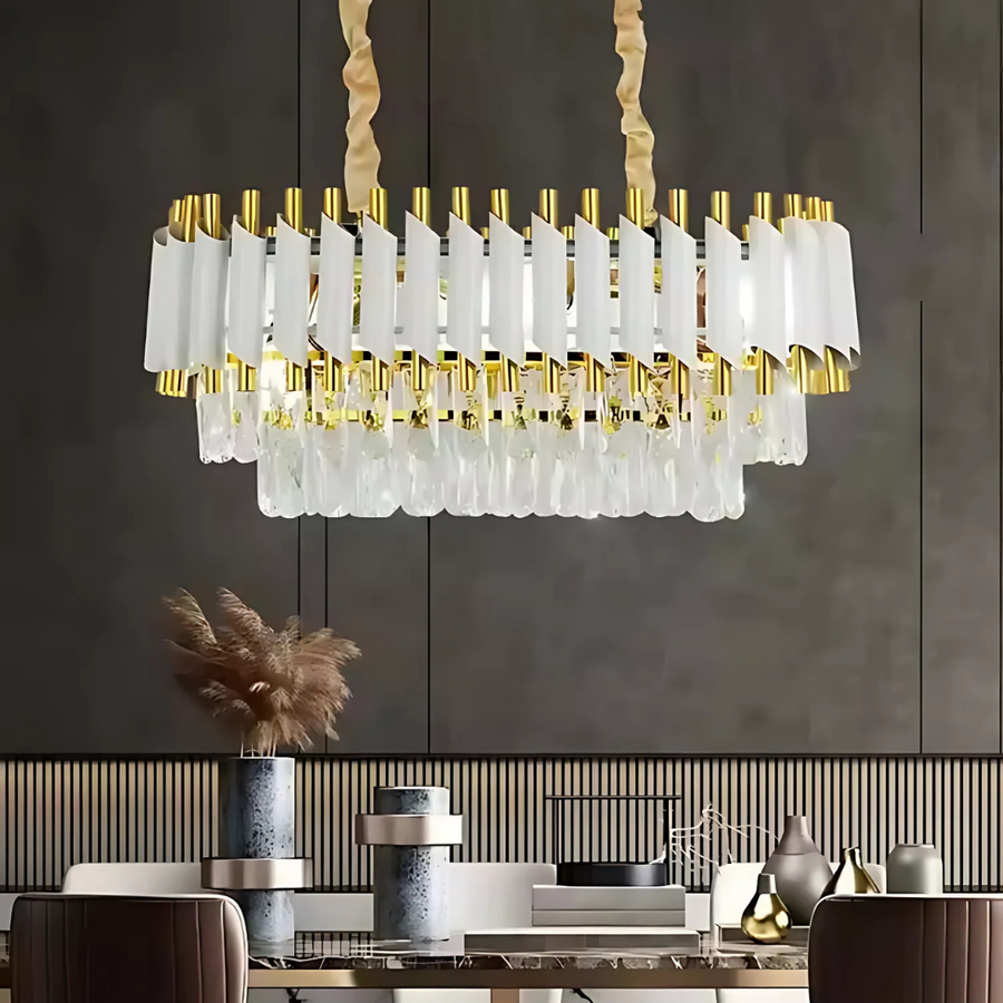 VERSAILLES Lustre en cristal Regalis, longueur 80 cm, 10xE14, blanc, lustre en cristal à hauteur réglable Default Title Alessandro Design