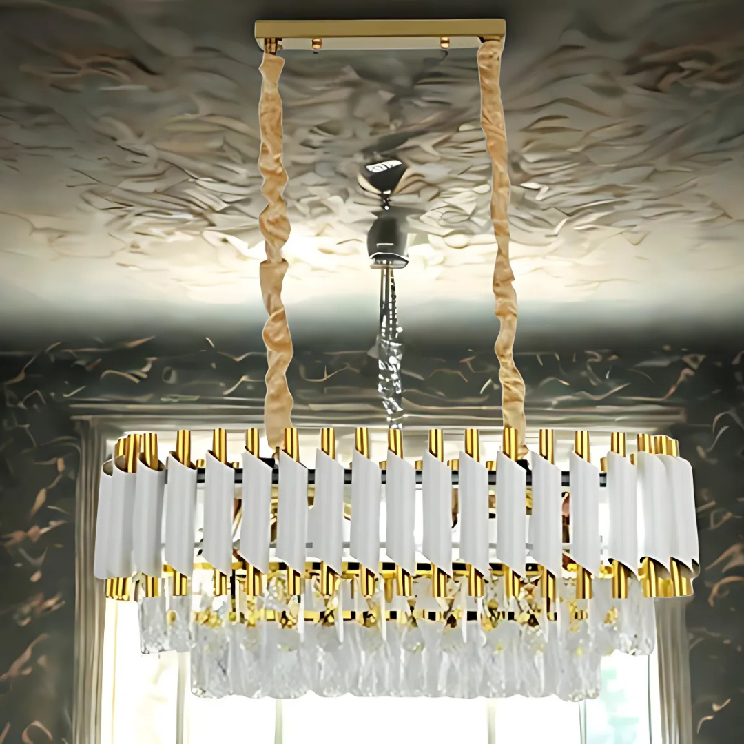VERSAILLES Lustre en cristal Regalis, longueur 80 cm, 10xE14, blanc, lustre en cristal à hauteur réglable Default Title Alessandro Design