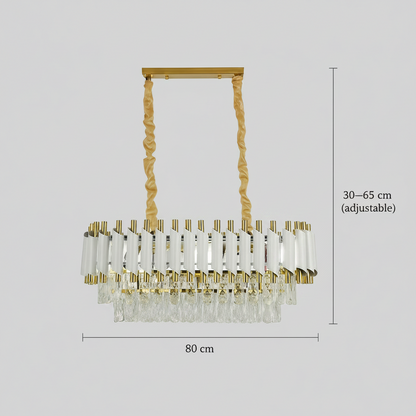 VERSAILLES Lustre en cristal Regalis, longueur 80 cm, 10xE14, blanc, lustre en cristal à hauteur réglable Default Title Alessandro Design