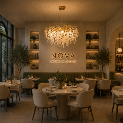 WALTZ Serenade Lustre en cristal, 6xG9, doré, 60 cm, hauteur réglable