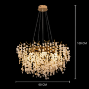 WALTZ Serenade Lustre en cristal, 6xG9, doré, 60 cm, hauteur réglable