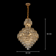 Lustre en cristal WINDSOR Grande Supremo 10xE14, diamètre 60X90cm, or brillant, hauteur réglable
