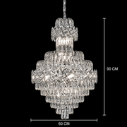 Lustre en cristal WINDSOR Grande Supremo 14xE14, diamètre 60X90cm, chrome brillant, hauteur réglable