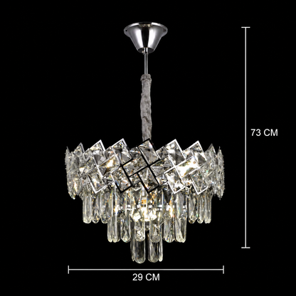 Lustre en cristal WINDSOR Petito 3xE14, diamètre 29cm, chrome brillant, hauteur réglable