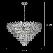 Lustre en cristal WINDSOR Supremo 10xE14, diamètre 80 cm, chrome brillant, hauteur réglable
