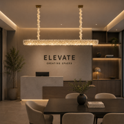Lustre en cristal, PRAGUE Imperio, 35 W, 96 cm, lumière froide/chaude/neutre, doré, hauteur réglable