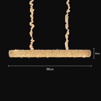 Lustre en cristal, PRAGUE Imperio, 35 W, 96 cm, lumière froide/chaude/neutre, doré, hauteur réglable