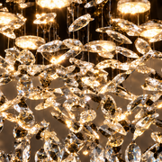 Lustre LED en cristal LLC210/400CH rond, 22 W, lumière froide/chaude/neutre, cristal, chrome brillant