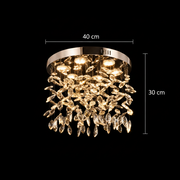 Lustre LED en cristal LLC210/400CH rond, 22 W, lumière froide/chaude/neutre, cristal, chrome brillant