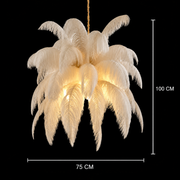 Lustre LED Thalios, Plumes 1xE27, 30cm, Crème