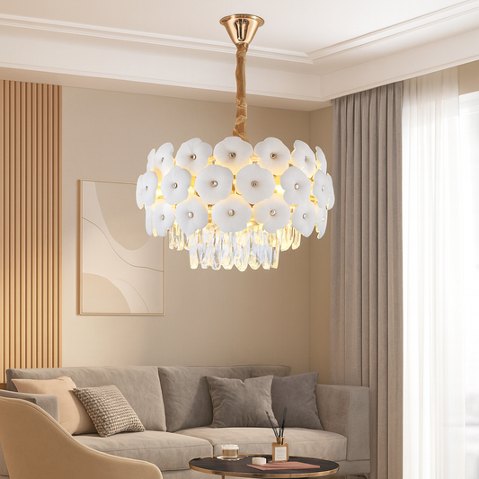MEILI FLORA 400 – Lustre décoratif à 5 ampoules E27, Ø400 mm