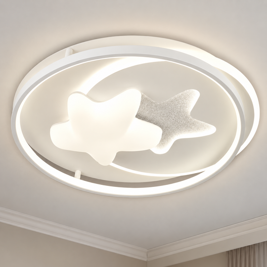 Lustre LED avec télécommande ASTERA, Forme des Corps Célestes, 87W, Lumière Froide/Chaude/Neutre, Dimmable, Blanc