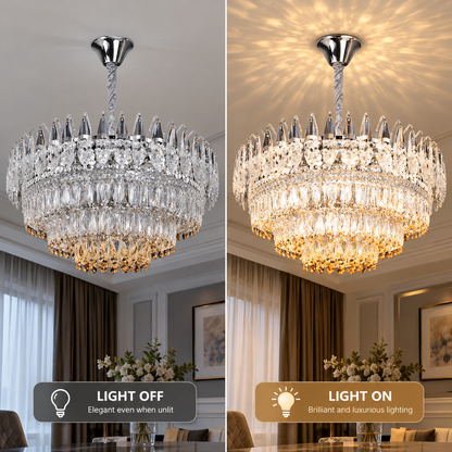 Lustre en cristal MAJESTIC Regalis 21x E14, diamètre 80cm, chrome brillant, hauteur réglable