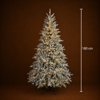 Decorațiune Brad Artificial, 180 cm, 861 vârfuri, Suport Metalic, Plastic, Verde