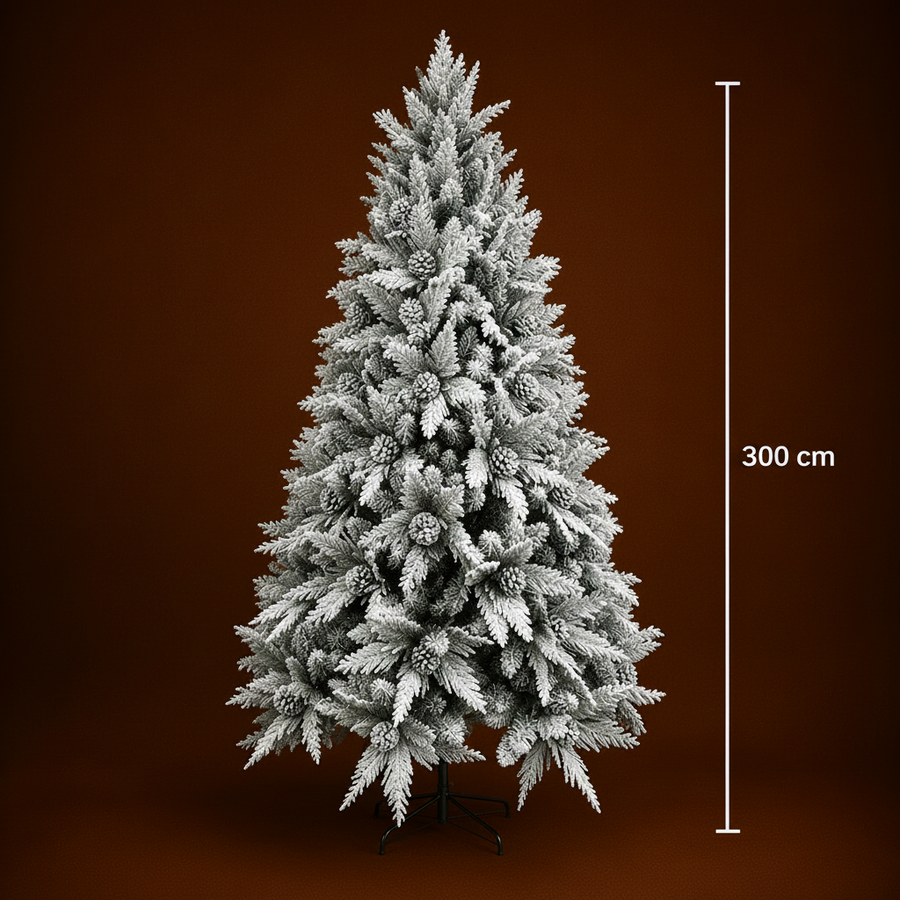 Decorațiune Brad Artificial GLEIS, 300 cm, 3000 vârfuri, Suport Metalic, Plastic, Verde