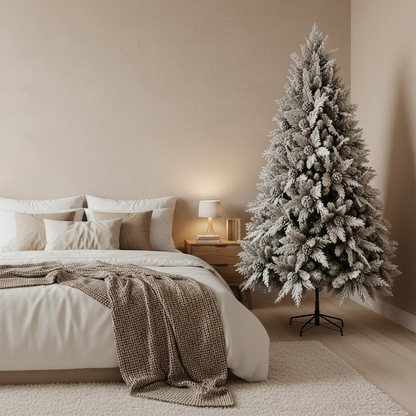 Decorațiune Brad Artificial GLEIS, 210 cm, 1200 vârfuri, Suport Metalic, Plastic, Verde