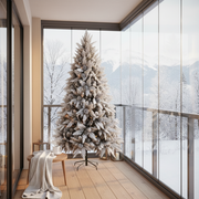 Decorațiune Brad Artificial GLEIS, 210 cm, 1200 vârfuri, Suport Metalic, Plastic, Verde