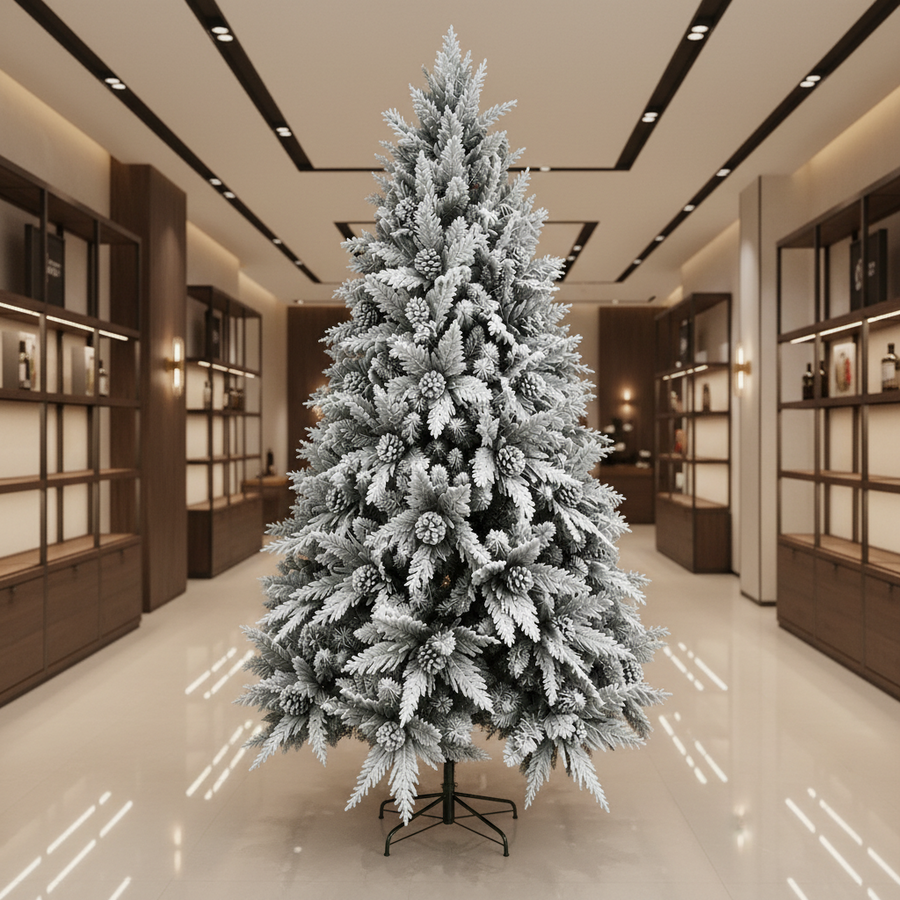 Decorațiune Brad Artificial GLEIS, 180 cm, 790 vârfuri, Suport Metalic, Plastic, Verde