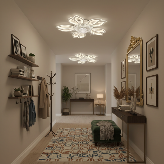 ANEMO Lustre LED Ventilateur avec Télécommande, 30W, D61cm, Lumière Froide/Neutre/Chaude, Blanc
