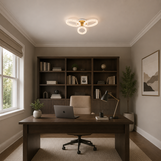 Lustre LED avec télécommande VEYRO, 39W, Lumière Froide/Chaude/Neutre, Dimmable, Or