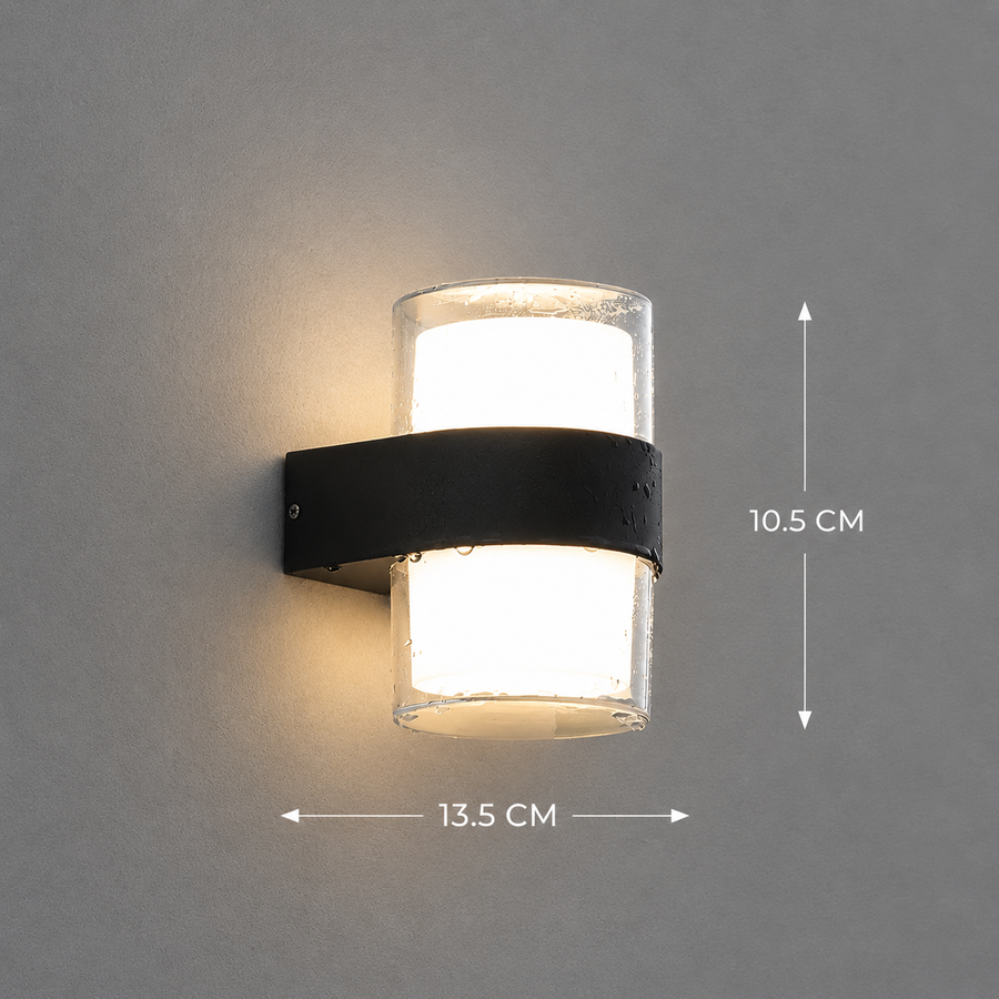 Applique d'extérieur LED MIRA, 2 sources lumineuses, Lumière chaude, Noir