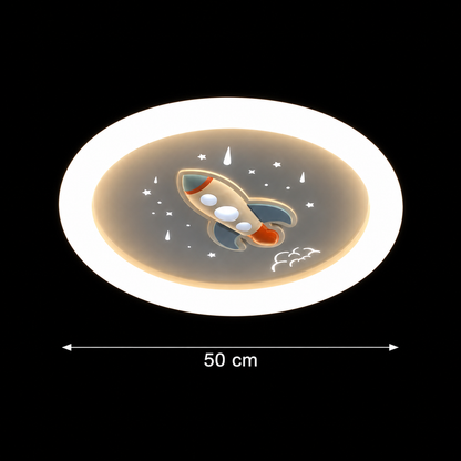 Lustre LED ROCKET 49W, Diamètre 49cm, Lumière Froide/Chaude/Neutre, Blanc Bleu