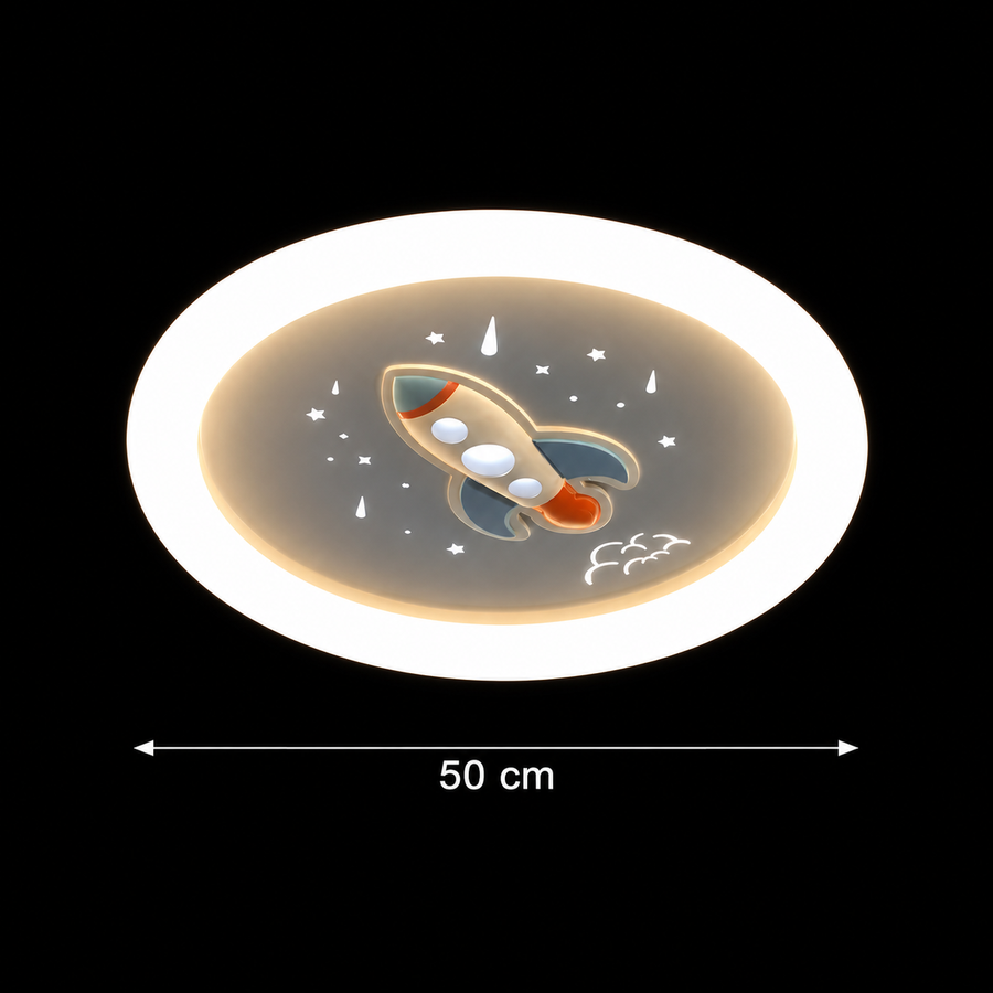 Lustre LED ROCKET 49W, Diamètre 49cm, Lumière Froide/Chaude/Neutre, Blanc Bleu