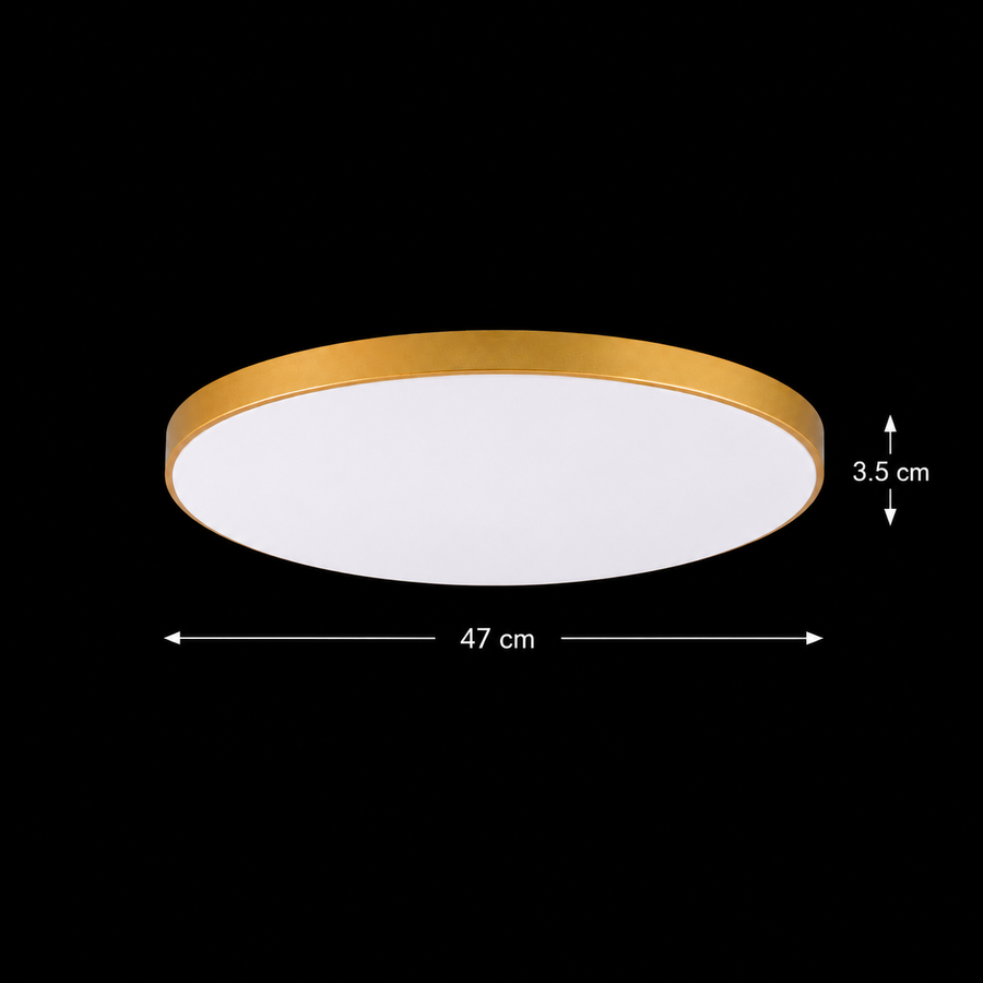 Plafonnier LED SOLIS 47cm 48W Lumière Froide Or