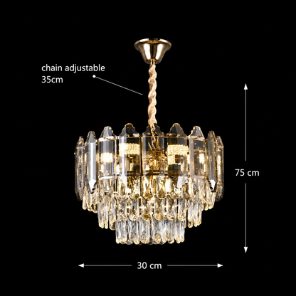 Lustre en cristal Alfred 6x E14 doré