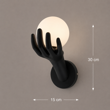Aplica LED Decorativa MANO, 15x30cm, 1xG9, Sticla si Resina, Negru
