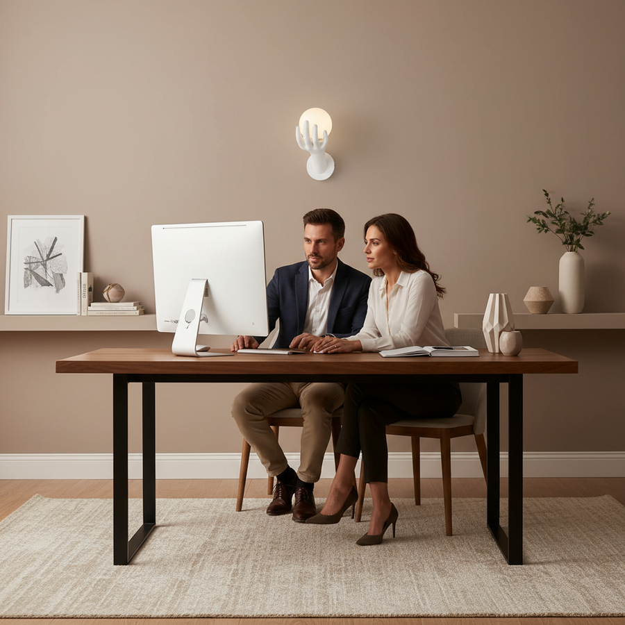 Aplica LED Decorativa MANO, 15x30cm, 1xG9, Sticla si Resina, Alb