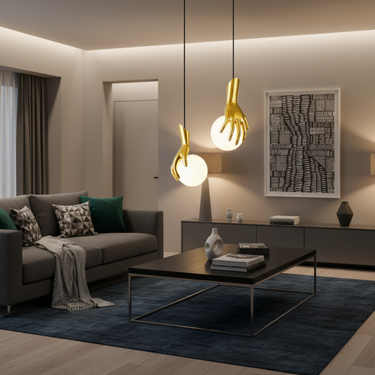 Aplica LED Decorativa MANOS, 13x120cm, 2xG9, Sticla si Resina, Auriu