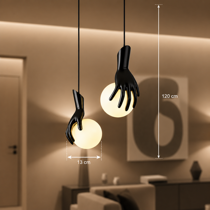 Aplica LED Decorativa MANOS, 13x120cm, 2xG9, Sticla si Resina, Negru