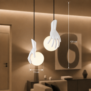 Aplica LED Decorativa MANOS, 13x120cm, 2xG9, Sticla si Resina, Alb