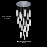 Candelabru Cristal LED AMIRI 82W Crom, Lumina Calda/Neutra/Rece 3000K/4000K/6000K Amiri, Diametru 40cm x Inaltime 300cm, Cristal si Metal Candelabre Cristal Default Title Alessandro Design