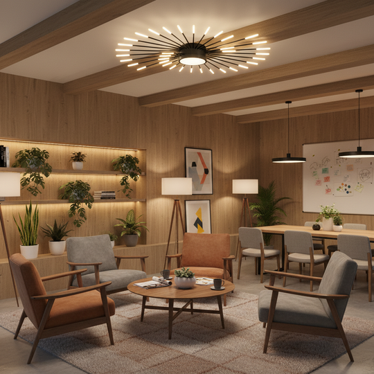 KALESA Lustre LED Grande Supremo, Ø130cm, Lumière Neutre 4000K, 42W, Blanc, Métal et Acrylique
