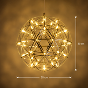Lustre Crystal LED KILKENNY Culmino, 144 W, lumière neutre, diamètre 60 cm, doré